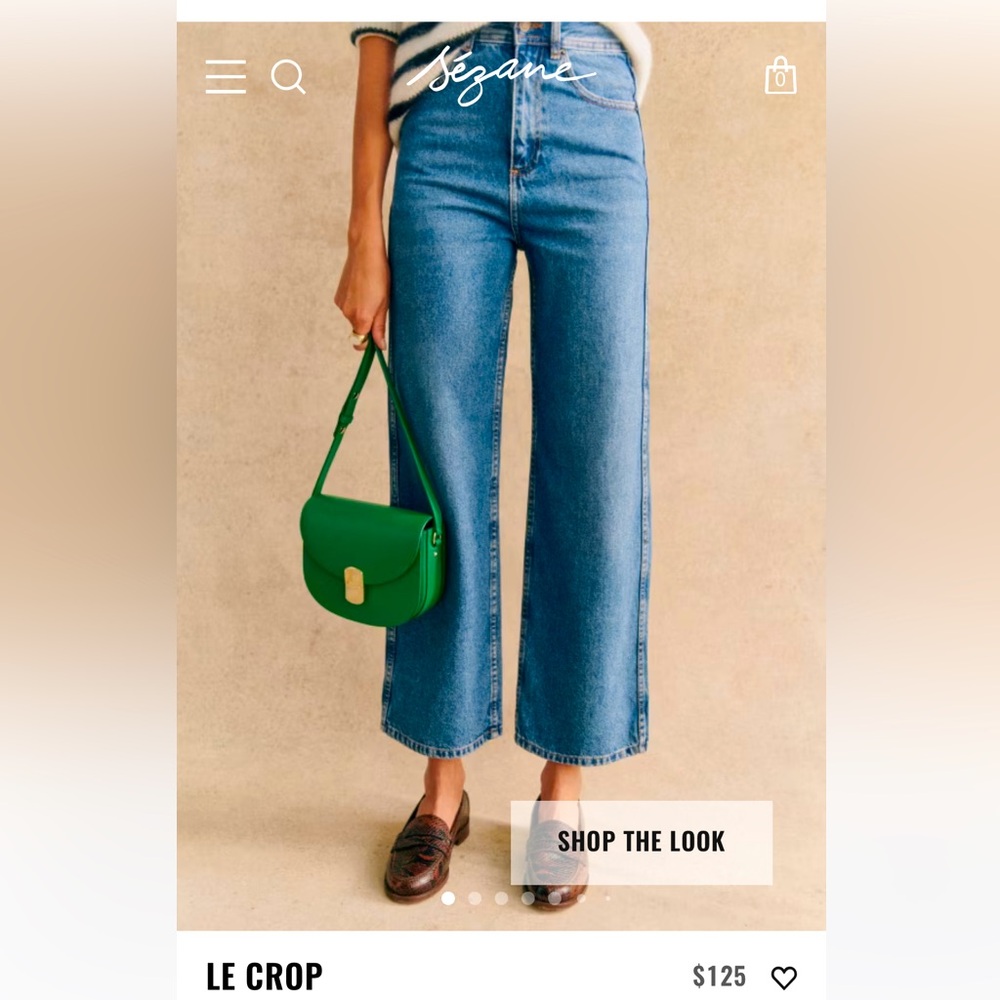 Brand new (with unattached tag) Sezane Le Crop Denim US 6